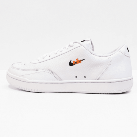 Nike court sneaker white black  orange 