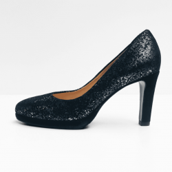 Perlato Pumps zwarte velour 