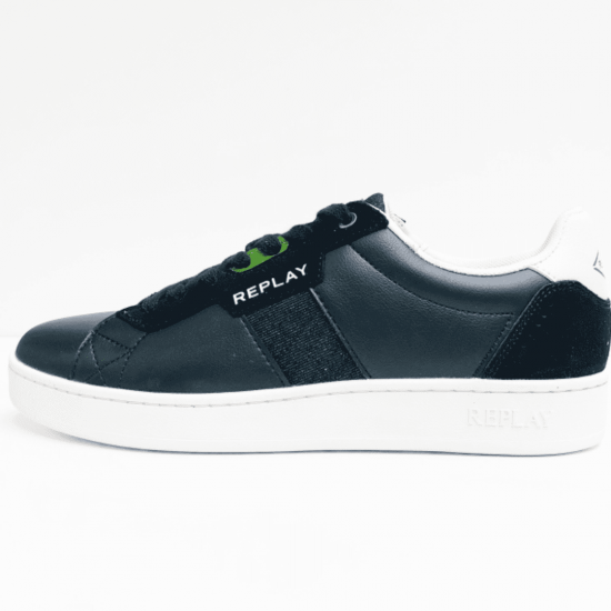 Replay sneaker black white green 