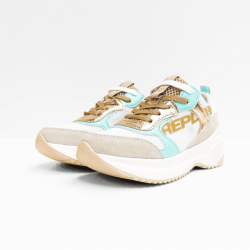 Replay sneaker white platinum mint blue Replay sneaker white platinum mint blue