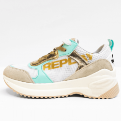 Replay sneaker white platinum mint blue Replay sneaker white platinum mint blue