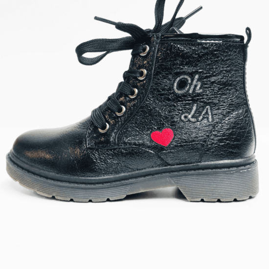 SPROX boots black red heart 