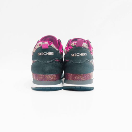 Skechers sneaker grey pink flower