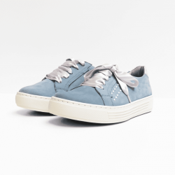 Solidus sneakers nubuk wolk blauw, zilver  Solidus sneakers nubuk wolk blauw, zilver