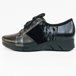 Treintas veterschoen black 