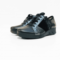 Treintas veterschoen black 