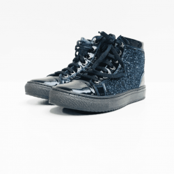 Chérie veterschoen black blue glitter 