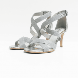 s.Oliver open pumps zilver glitter